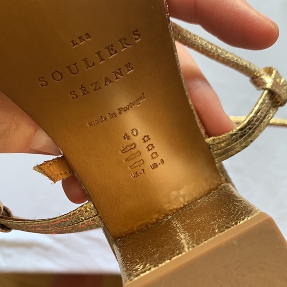 sezane gloria sandals gold